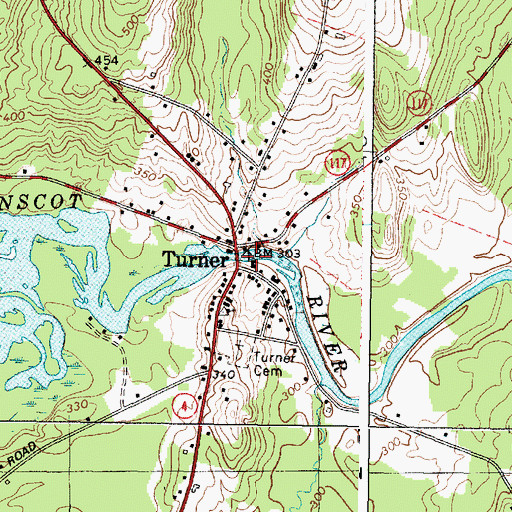 Topographic Map of Nezinscot River Reservoir (historical), ME