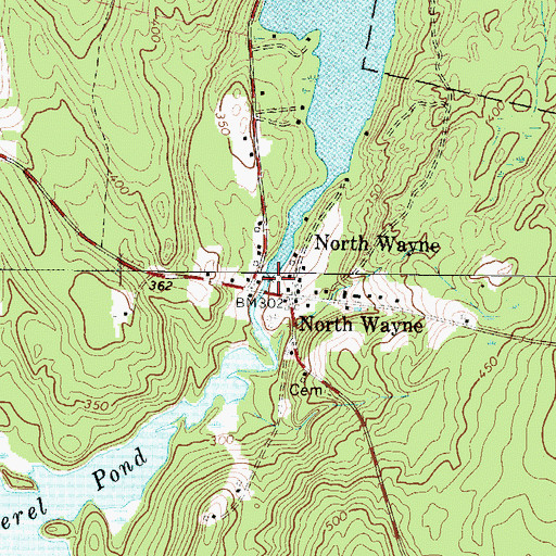 Topographic Map of Lovejoy Pond Dam, ME