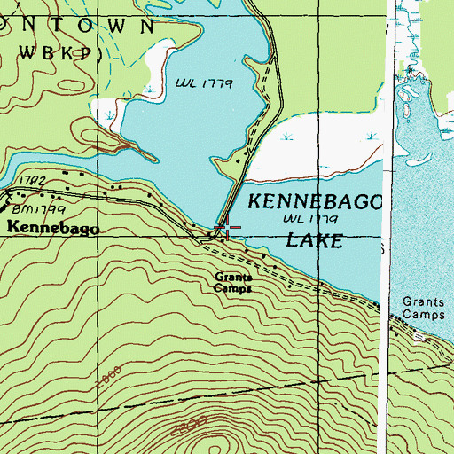 Topographic Map of Upper Station Dam, ME