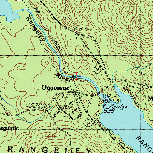 Topographic Map of Rangeley Lake Dam, ME