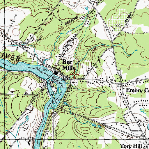 Topographic Map of Saco River Reservoir, ME