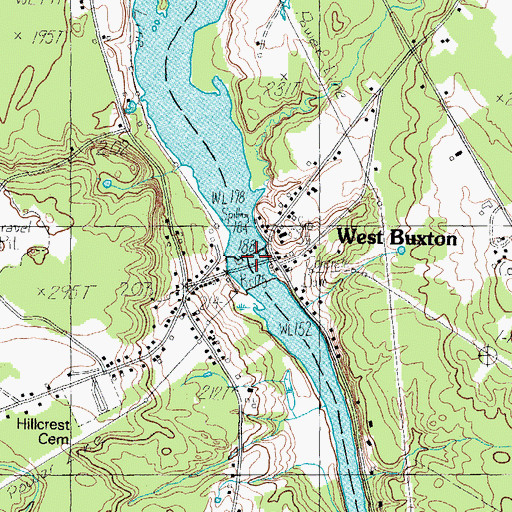 Topographic Map of West Buxton Dam, ME