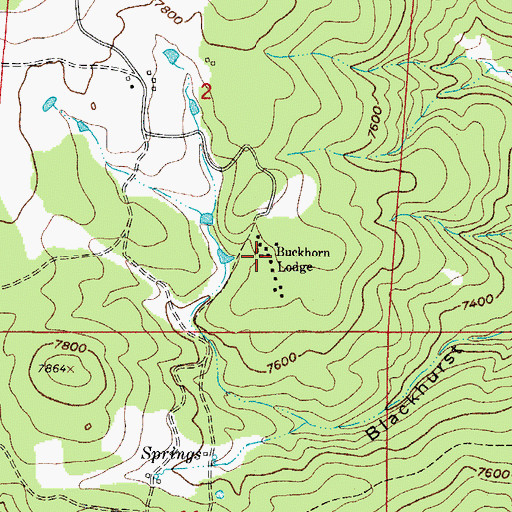 Topographic Map of Buckhorn Lodge, CO