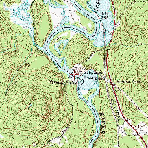Topographic Map of Hiram Falls Dam, ME