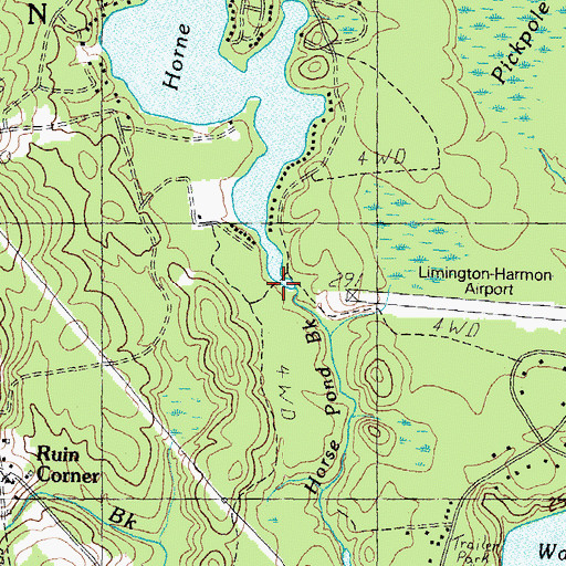 Topographic Map of Pequawket Dam, ME