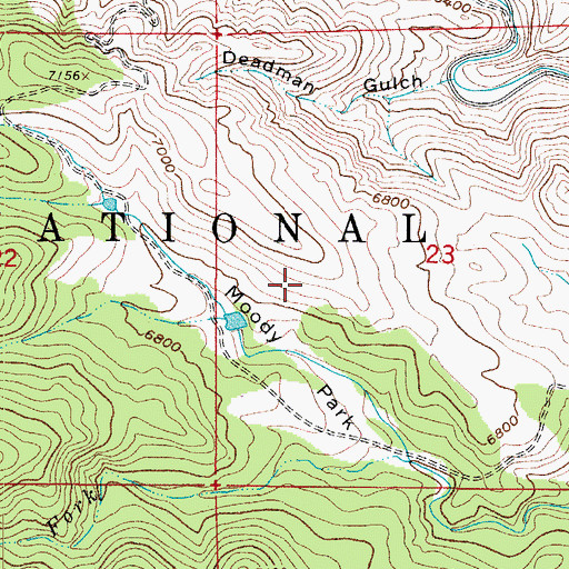 Topographic Map of Moody Park, CO
