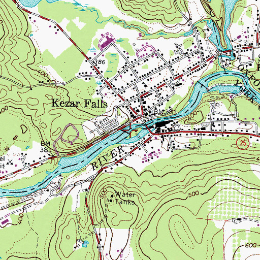 Topographic Map of Ossipee River Reservoir, ME