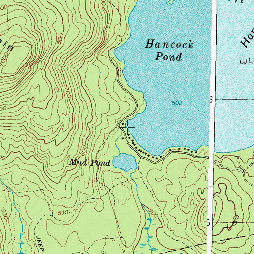 Topographic Map of Hancock Pond Dam, ME