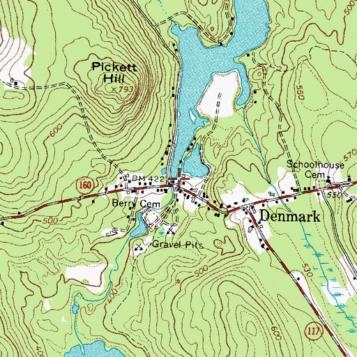 Topographic Map of Moose Pond Dam, ME