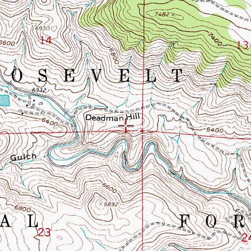 Topographic Map of Deadman Hill, CO