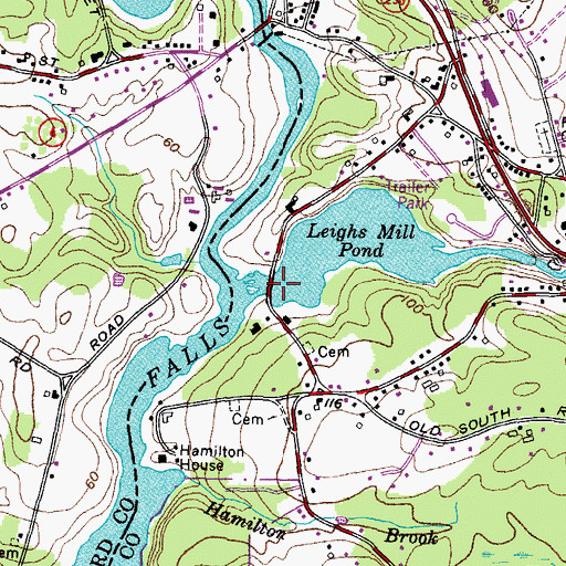 Topographic Map of Great Works Pond Dam, ME