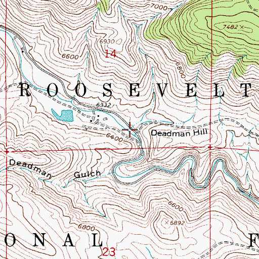 Topographic Map of Deadman Gulch, CO