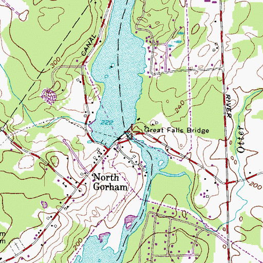 Topographic Map of North Gorham Dam, ME