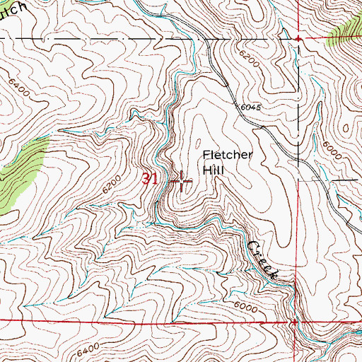 Topographic Map of Fletcher Hill, CO