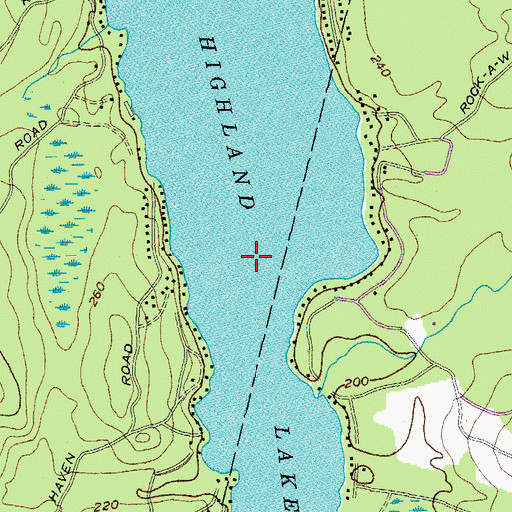 Topographic Map of Highland Lake, ME