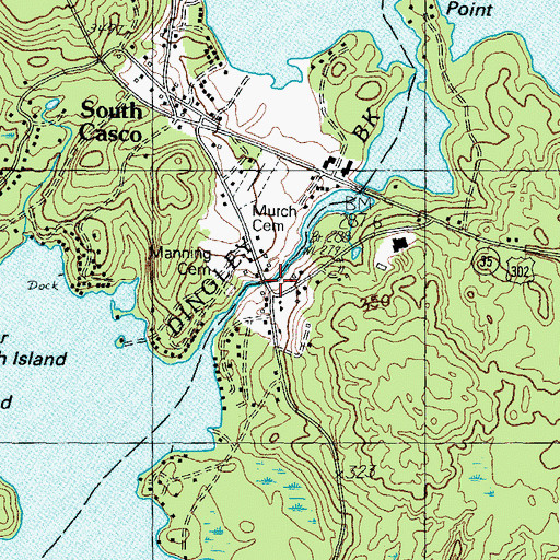 Topographic Map of Thomas Pond Dam, ME