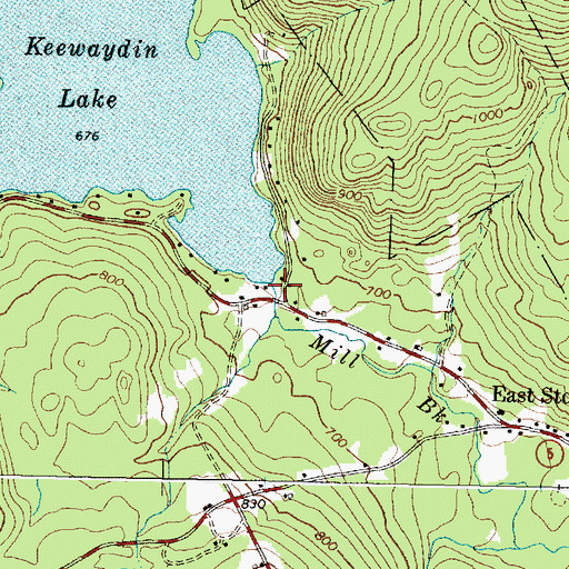 Topographic Map of Keewaydin Lake Dam, ME