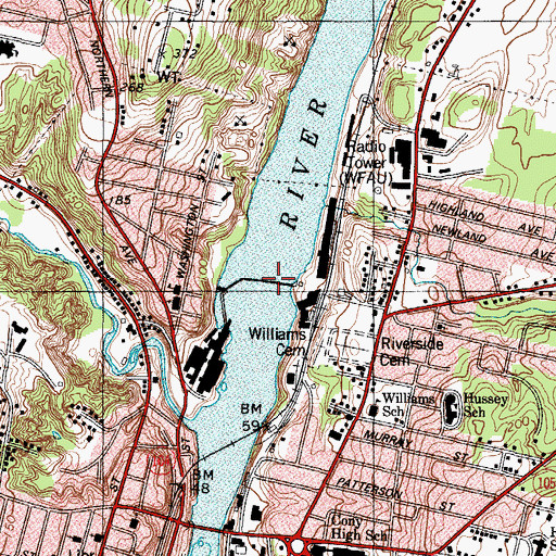 Topographic Map of Kennebec River Reservoir, ME