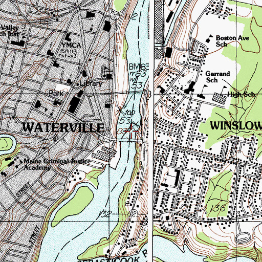 Topographic Map of Milstar Dam, ME