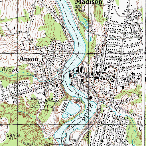Topographic Map of Kennebec River Reservoir, ME