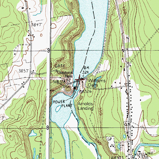 Topographic Map of Williams Dam, ME