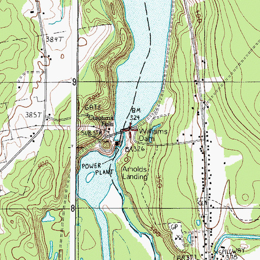 Topographic Map of Kennebec River Reservoir, ME