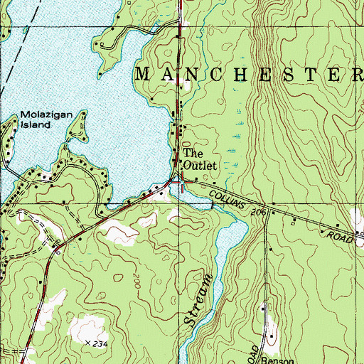 Topographic Map of Cobbosseecontee Lake Dam, ME