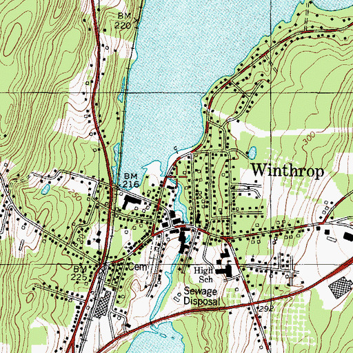 Topographic Map of Maranacook Lake Upper Dam, ME