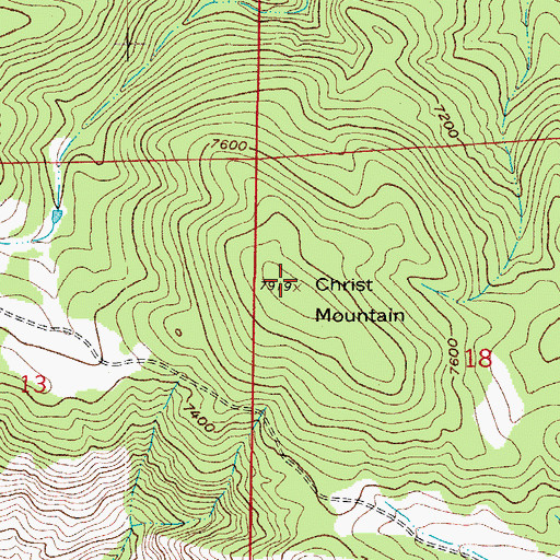Topographic Map of Christ Mountain, CO