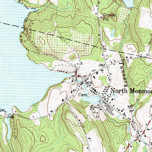 Topographic Map of Wilson Pond Dam, ME