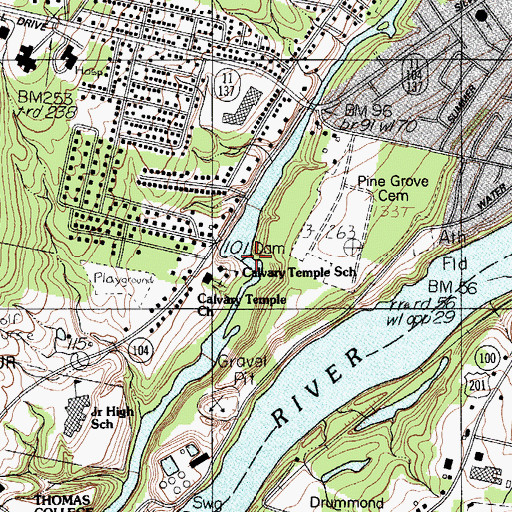 Topographic Map of Messalonskee Stream Reservoir, ME