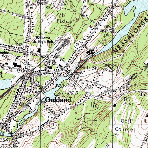 Topographic Map of Messalonskee Stream Reservoir, ME
