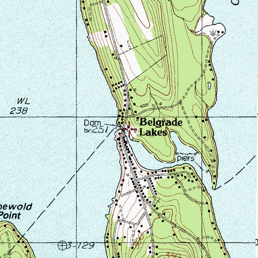 Topographic Map of Great Pond Outlet Dam, ME