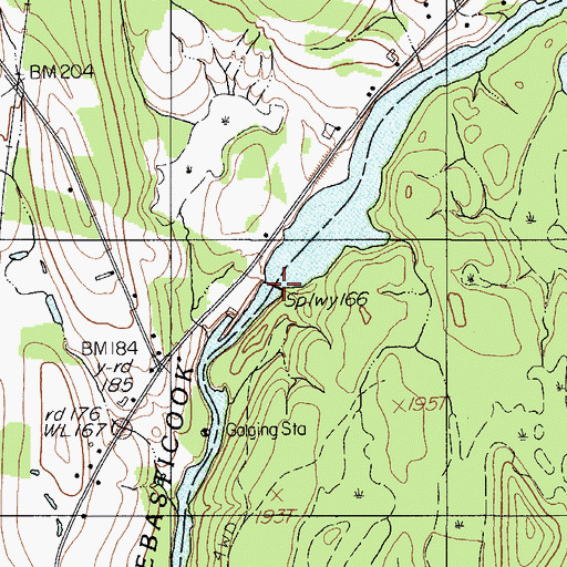 Topographic Map of Burnham Dam, ME
