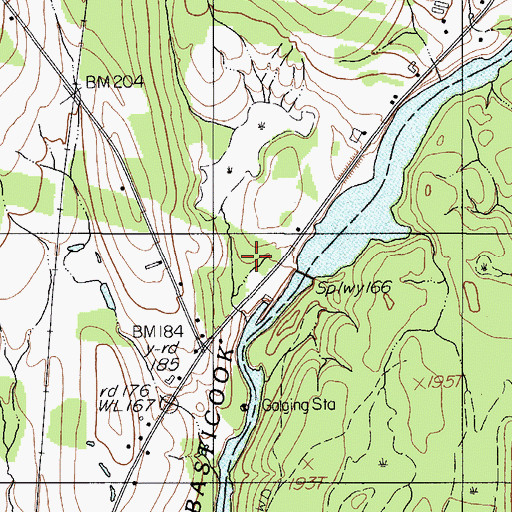 Topographic Map of Sebasticook River Reservoir, ME