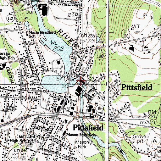 Topographic Map of Pioneer Dam, ME