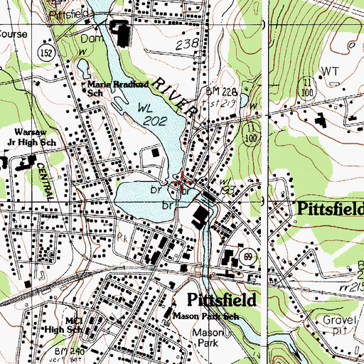 Topographic Map of Mill Pond, ME