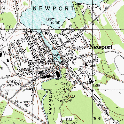 Topographic Map of Main Street Dam (historical), ME
