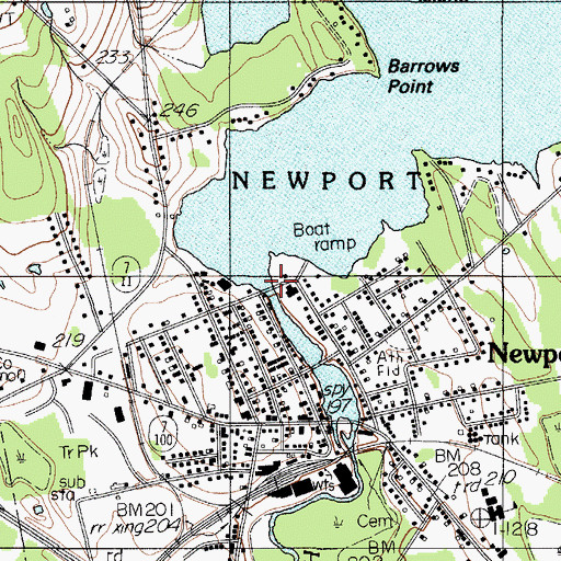 Topographic Map of Sebasticook Lake Dam, ME