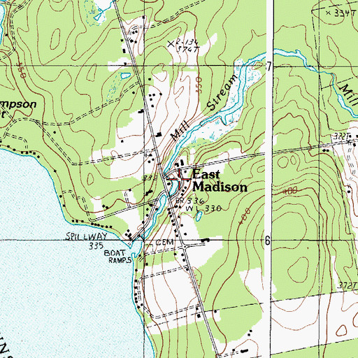 Topographic Map of East Madison Dam, ME