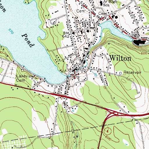 Topographic Map of Wilson Pond Dam, ME