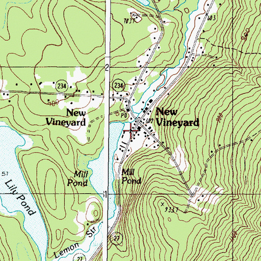 Topographic Map of Mill Pond, ME