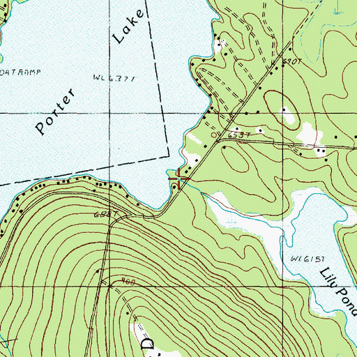 Topographic Map of Porter Lake Dam, ME