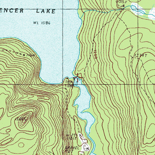 Topographic Map of Spencer Lake, ME