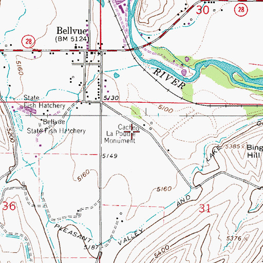 Topographic Map of Cache la Poudre Monument, CO