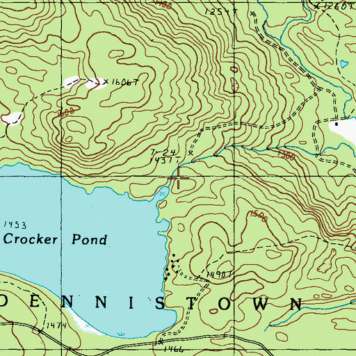 Topographic Map of Crocker Pond Dam, ME