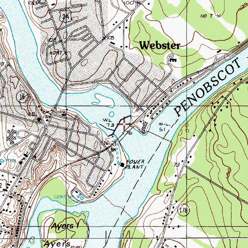 Topographic Map of Stillwater River Reservoir, ME