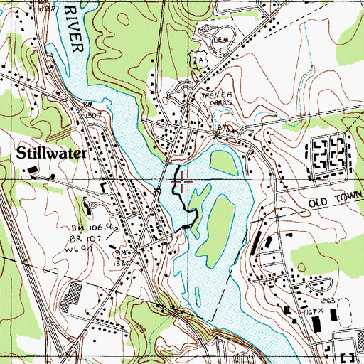 Topographic Map of Stillwater River Reservoir, ME