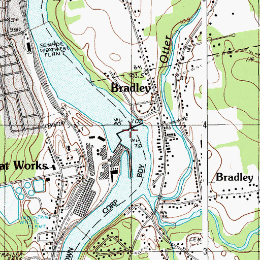 Topographic Map of Great Works Dam (historical), ME