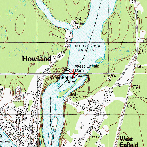 Topographic Map of Penobscot River Reservoir, ME